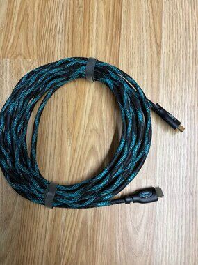 Twisted Veins 15ft HDMI Cable High Speed Braided 4K UHD Ethernet HDMI Cord